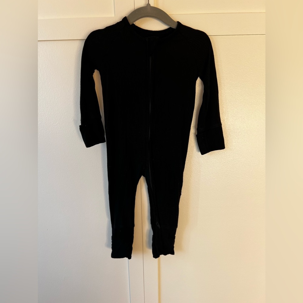 Brixton Phoenix Baby Black Ribbed Bamboo‎ Zipper Romper Size 6-12 Months - Picture 2 of 14